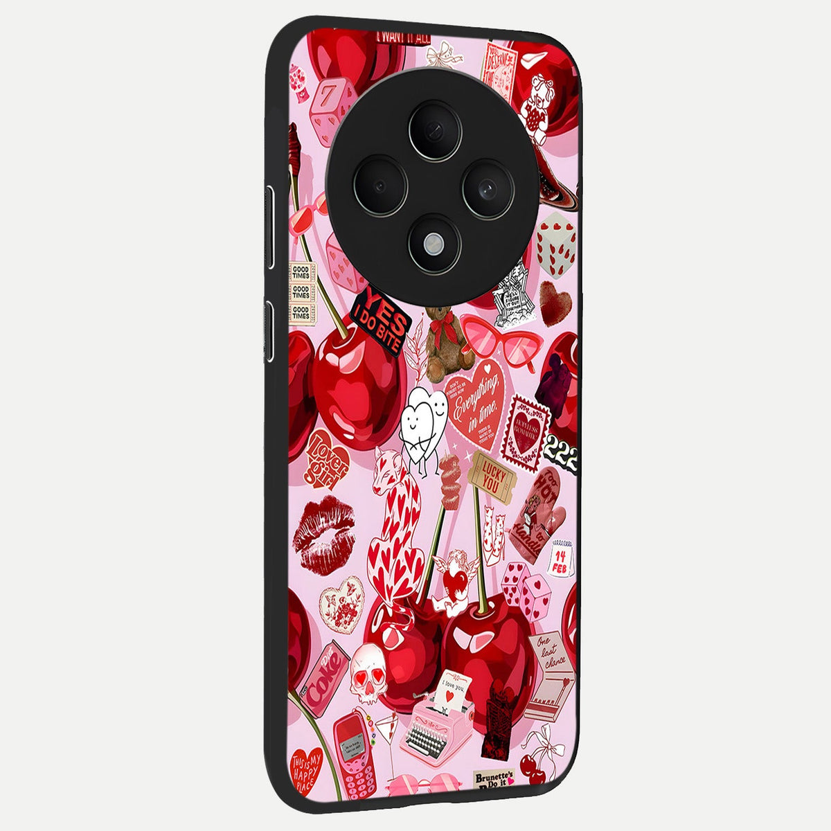  Sweet Cherry Chaos back cover For Oppo F27 5G slim fit glass case with vibrant aesthetic design