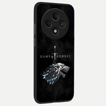  Throne Wolf Legacy back cover For Oppo F27 5G slim fit glass case with vibrant aesthetic design