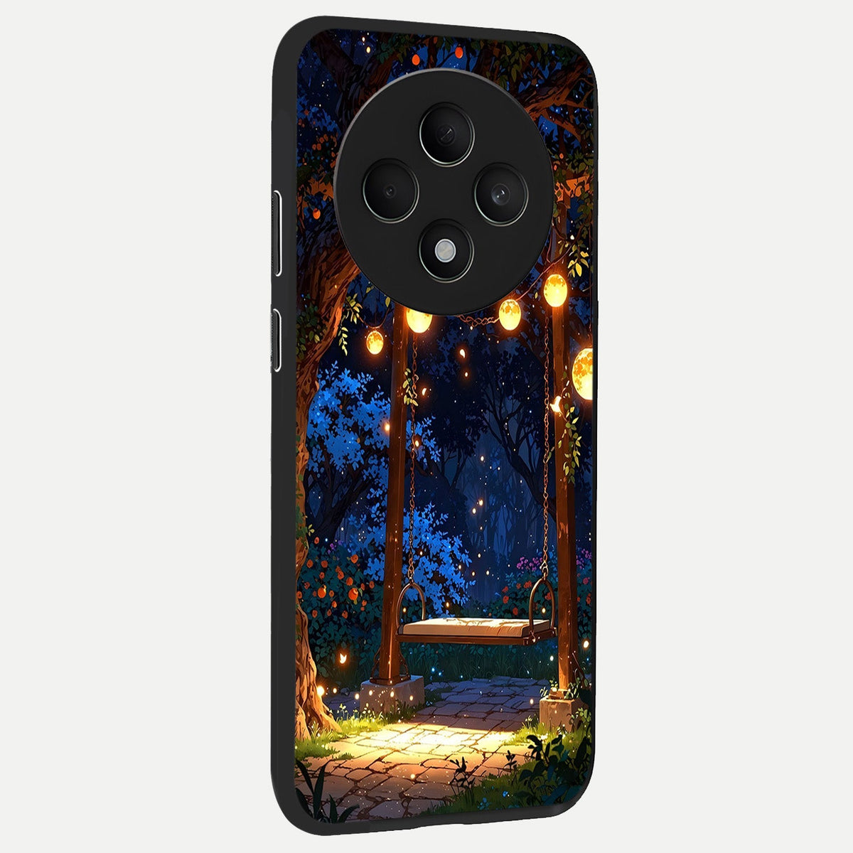  Twilight Garden Swing back cover For Oppo F27 5G slim fit glass case with vibrant aesthetic design