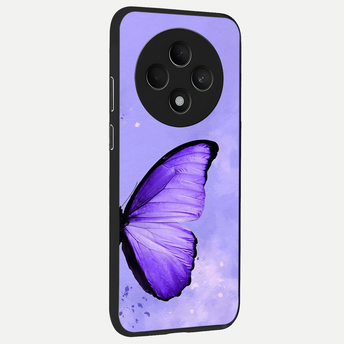  Violet Dream Wing back cover For Oppo F27 5G slim fit glass case with vibrant aesthetic design