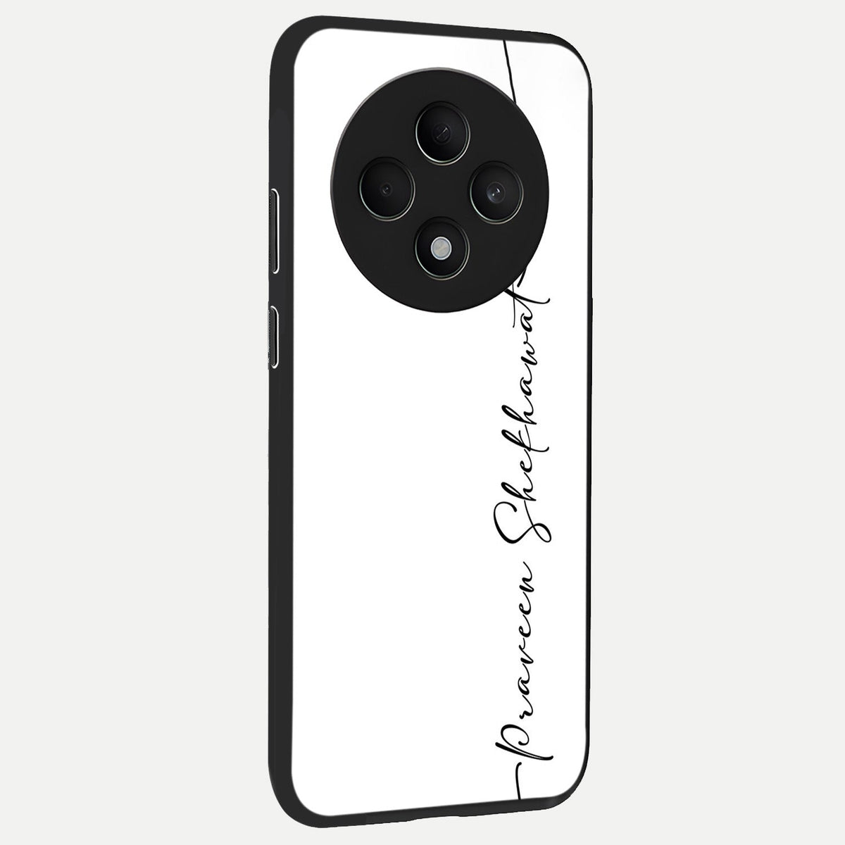  White Tune Custom Name back cover For Oppo F27 5G slim fit personalized glass case with aesthetic design