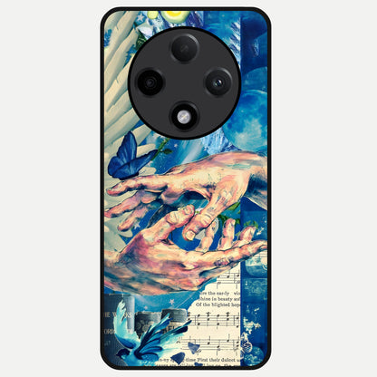  Aesthetic Divider Glass Case For Oppo F27 Pro Plus back cover – full design glossy printed glass finish