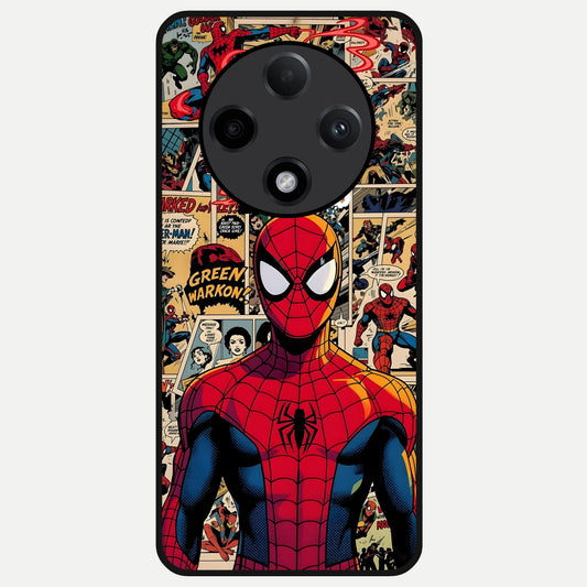  Aesthetic Spider Glass Case For Oppo F27 Pro Plus back cover – full design glossy printed glass finish