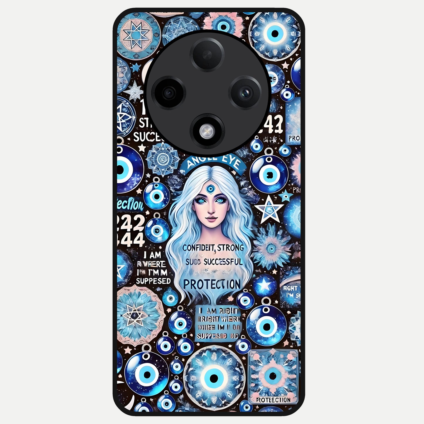  Angel Aura Shield Glass Case For Oppo F27 Pro Plus back cover – full design glossy printed glass finish