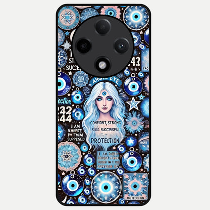  Angel Aura Shield Glass Case For Oppo F27 Pro Plus back cover – full design glossy printed glass finish