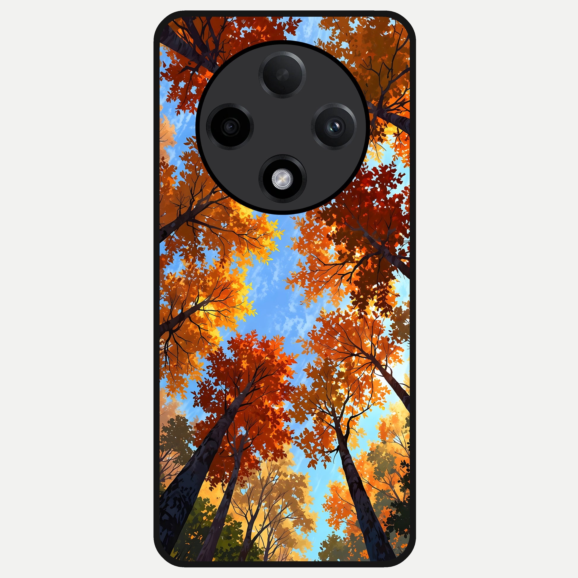  Autumn Sky Rise Glass Case For Oppo F27 Pro Plus back cover – full design glossy printed glass finish