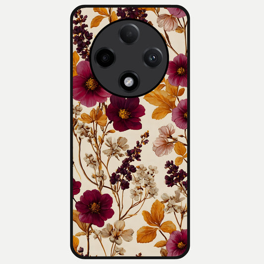  Autumn Wine Bloom Glass Case For Oppo F27 Pro Plus back cover – full design glossy printed glass finish