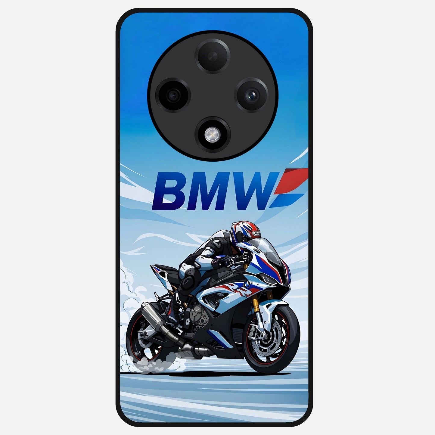  BMW Power Drift Glass Case For Oppo F27 Pro Plus back cover – full design glossy printed glass finish