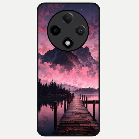  Beautiful Mountain View Glass Case For Oppo F27 Pro Plus back cover – full design glossy printed glass finish