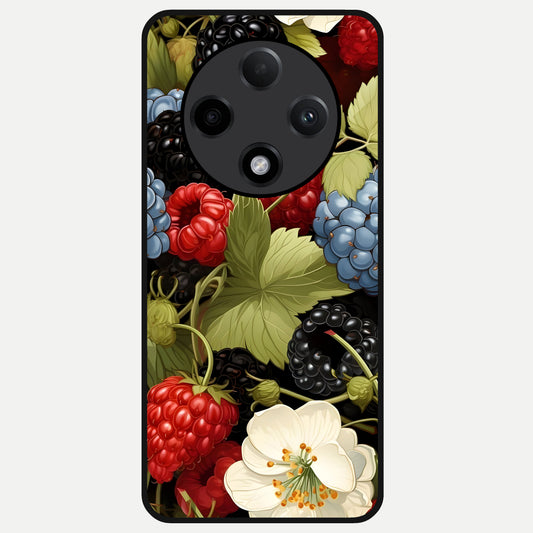  Berry Bloom Charm Glass Case For Oppo F27 Pro Plus back cover – full design glossy printed glass finish