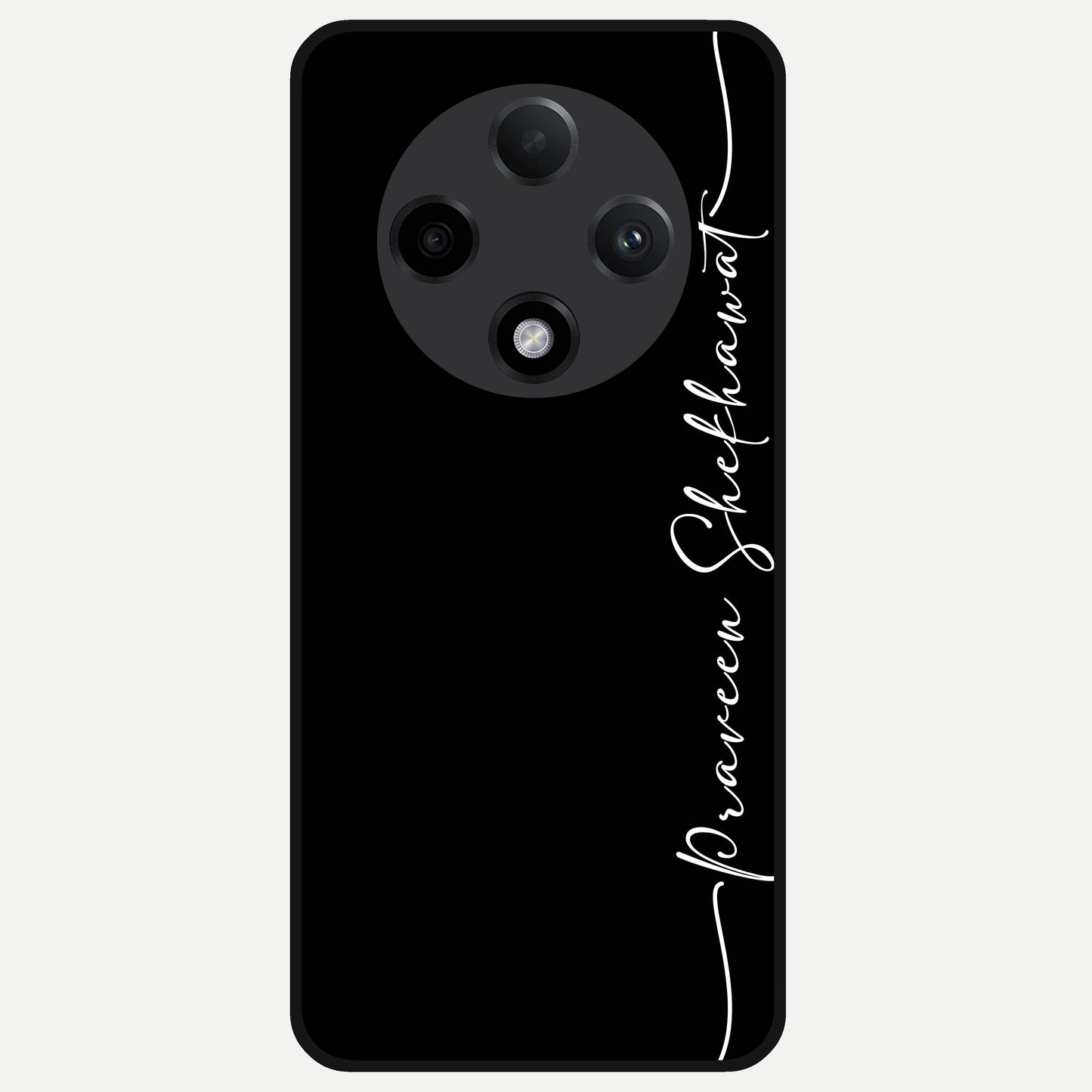  Black Tune Custom Name Glass Case For Oppo F27 Pro Plus back cover – full design glossy printed glass finish