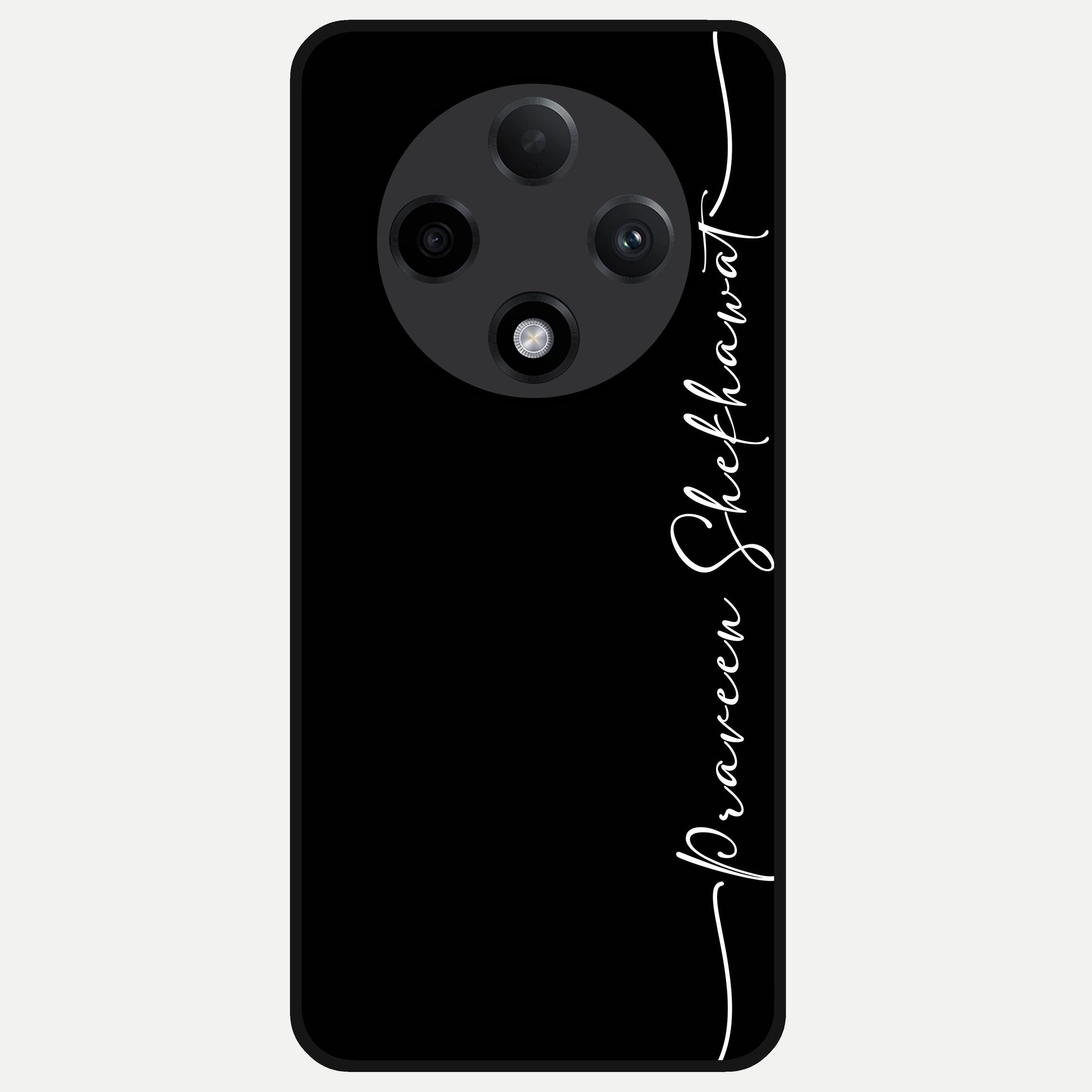  Black Tune Custom Name Glass Case For Oppo F27 Pro Plus back cover – full design glossy printed glass finish
