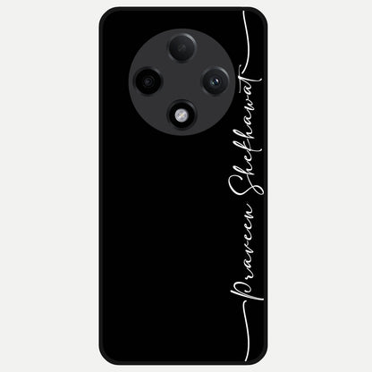  Black Tune Custom Name Glass Case For Oppo F27 Pro Plus back cover – full design glossy printed glass finish