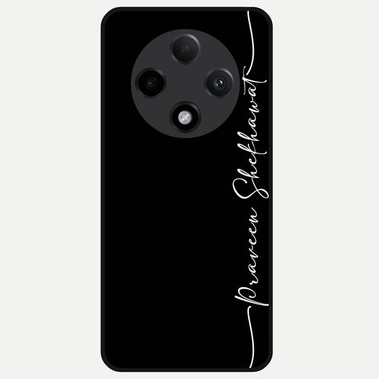  Black Tune Custom Name Glass Case For Oppo F27 Pro Plus back cover – full design glossy printed glass finish