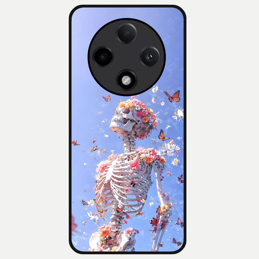  Bloom Beyond Bones Glass Case For Oppo F27 Pro Plus back cover – full design glossy printed glass finish