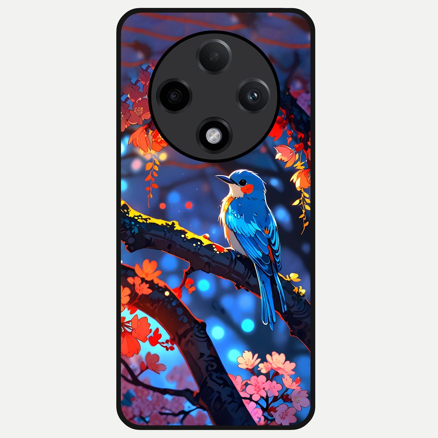  Blooming Water Drift Glass Case For Oppo F27 Pro Plus back cover – full design glossy printed glass finish