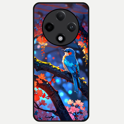 Blooming Water Drift Glass Case For Oppo F27 Pro Plus back cover – full design glossy printed glass finish