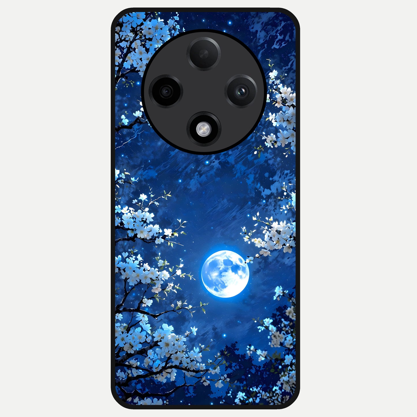  Blossom Moonlight Sky Glass Case For Oppo F27 Pro Plus back cover – full design glossy printed glass finish