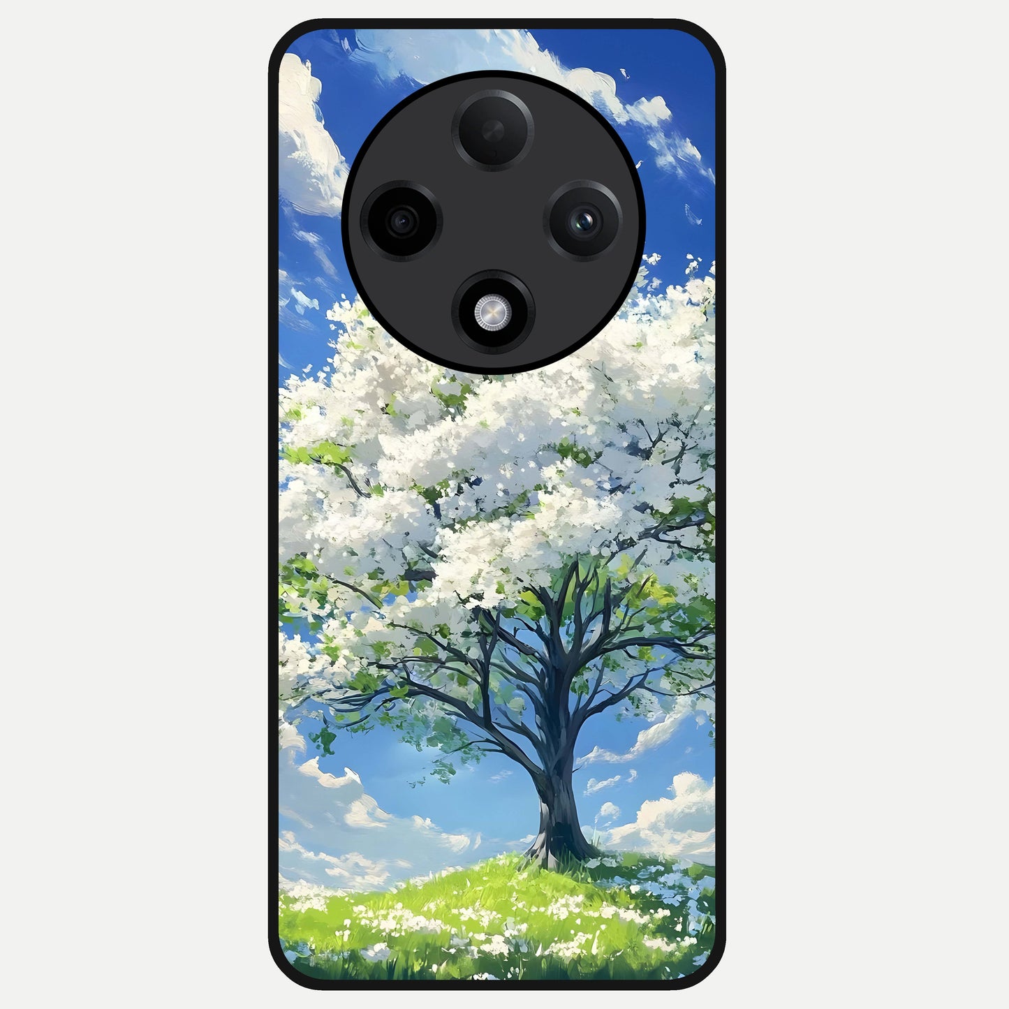  Blossom Sky Serenity Glass Case For Oppo F27 Pro Plus back cover – full design glossy printed glass finish