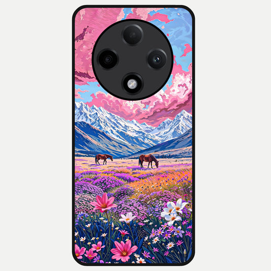  Blossom Valley Dream Glass Case For Oppo F27 Pro Plus back cover – full design glossy printed glass finish