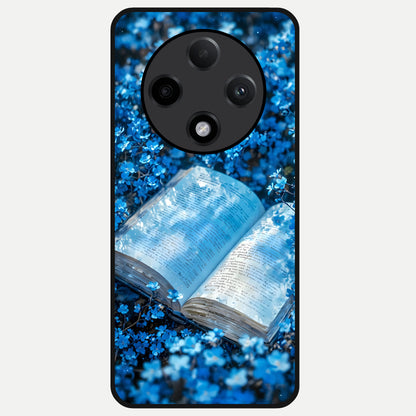  Blue Bloom Tales Glass Case For Oppo F27 Pro Plus back cover – full design glossy printed glass finish