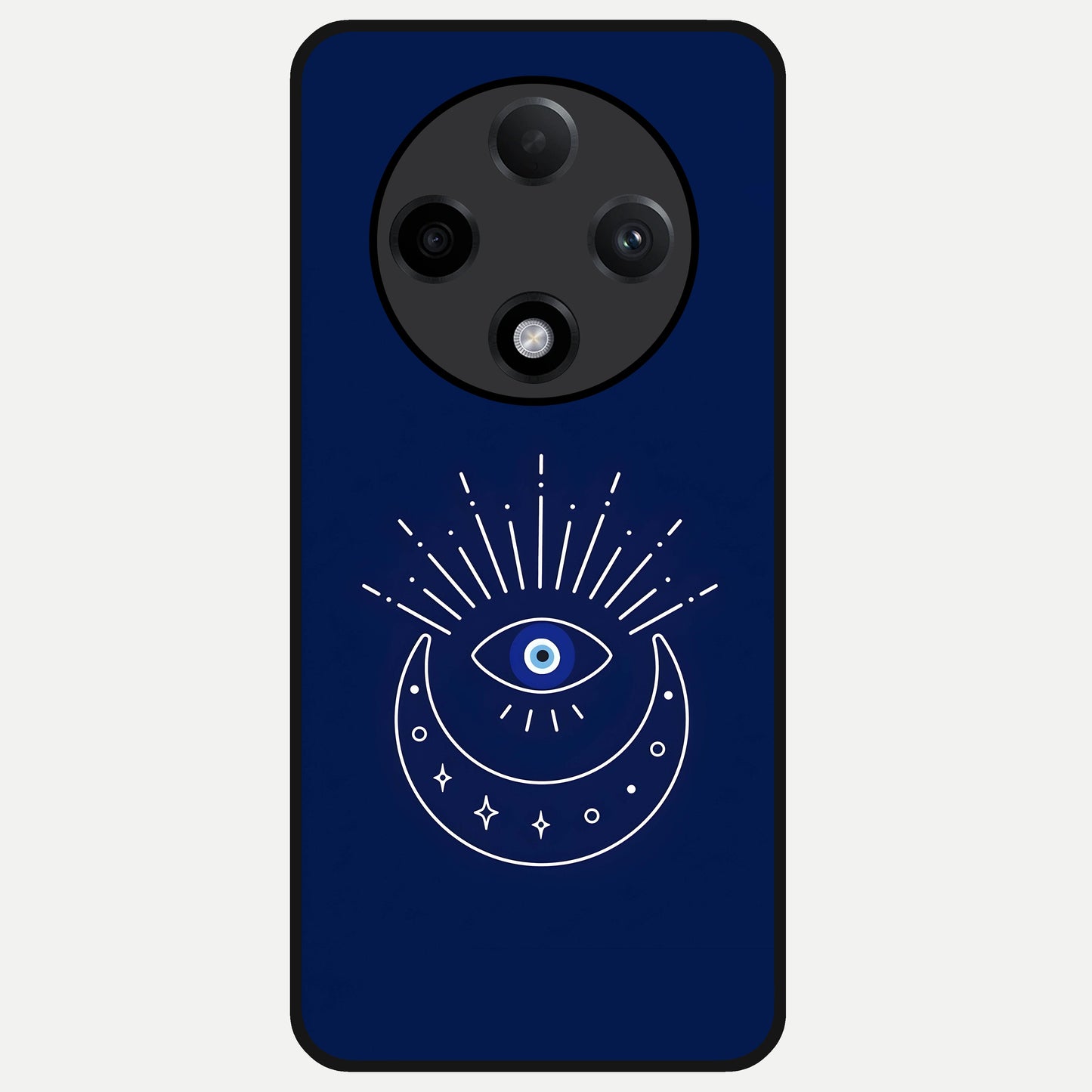  Blue Evil Eye Glass Case For Oppo F27 Pro Plus back cover – full design glossy printed glass finish