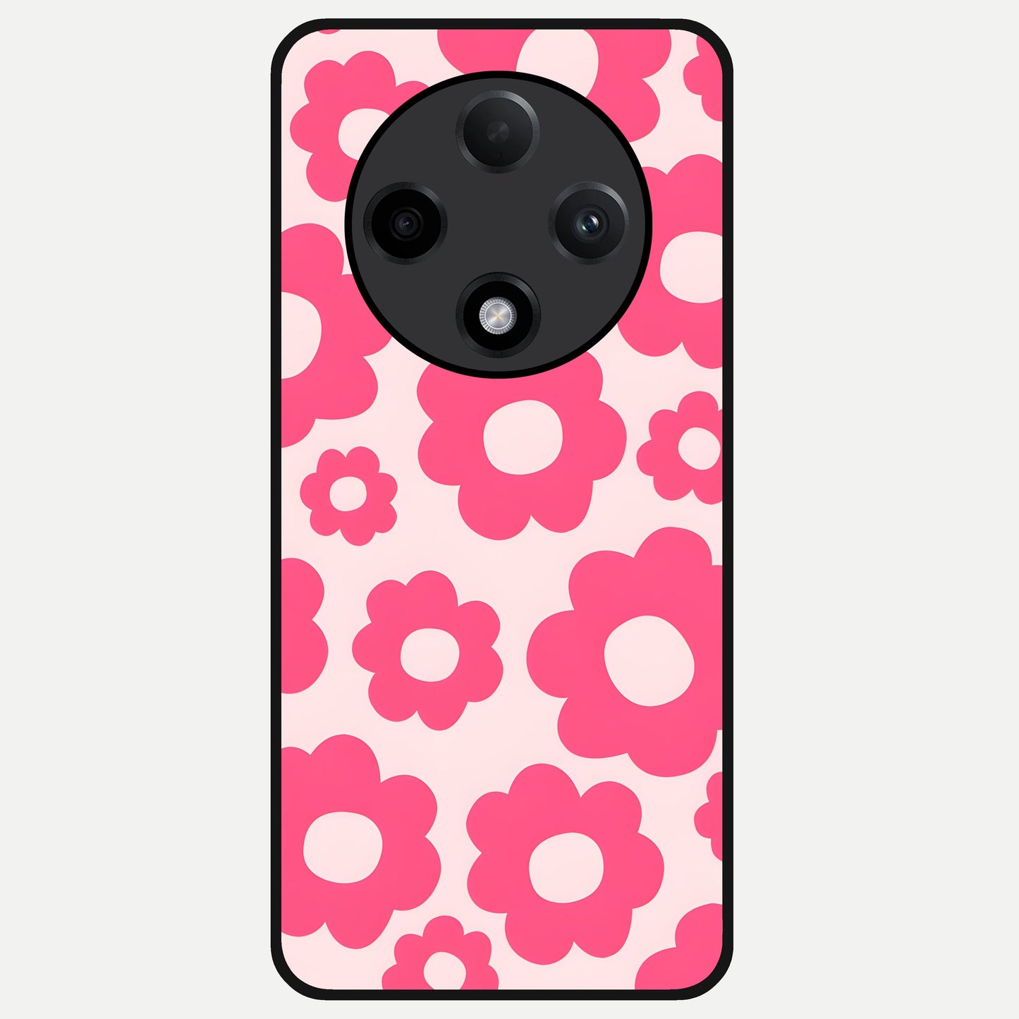  Blush Flower Pop Glass Case For Oppo F27 Pro Plus back cover – full design glossy printed glass finish
