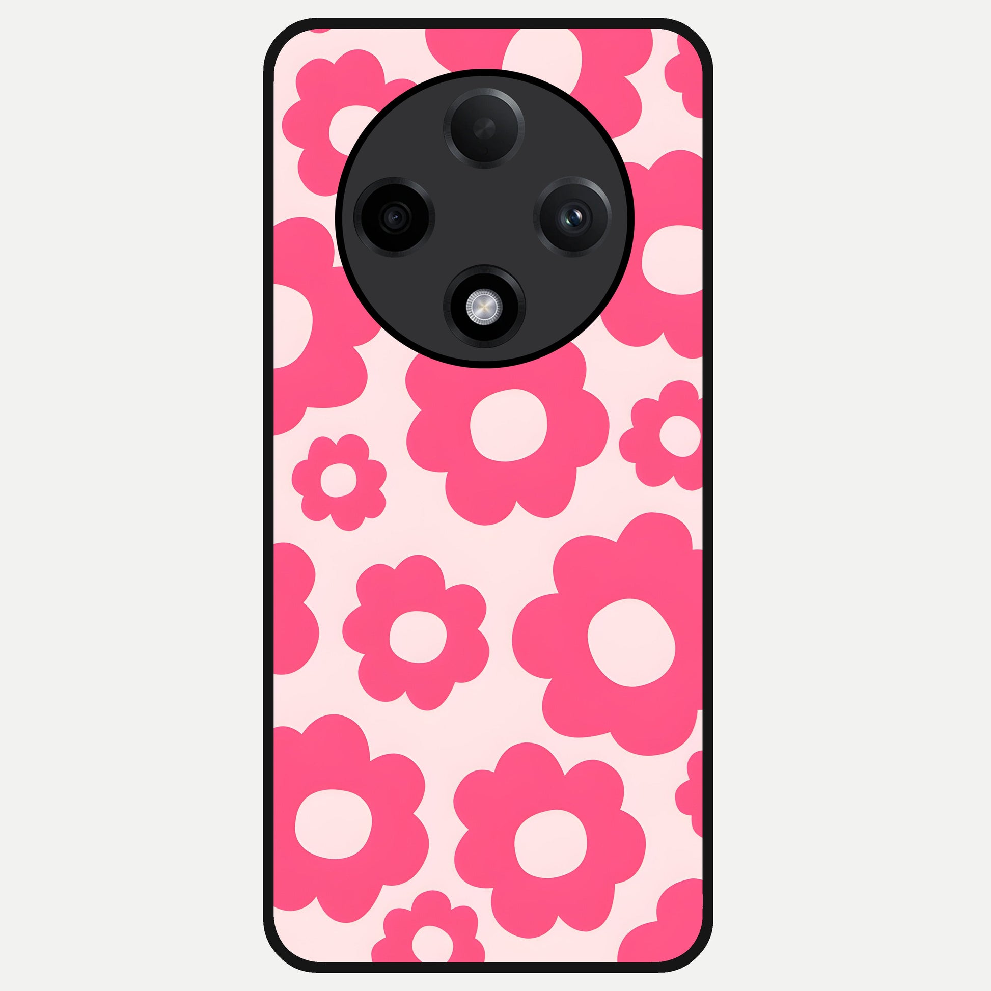 Blush Flower Pop Glass Case For Oppo F27 Pro Plus back cover – full design glossy printed glass finish