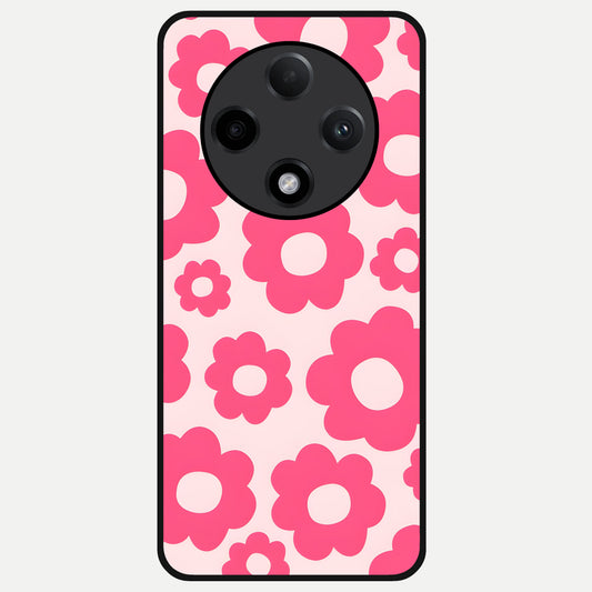  Blush Flower Pop Glass Case For Oppo F27 Pro Plus back cover – full design glossy printed glass finish