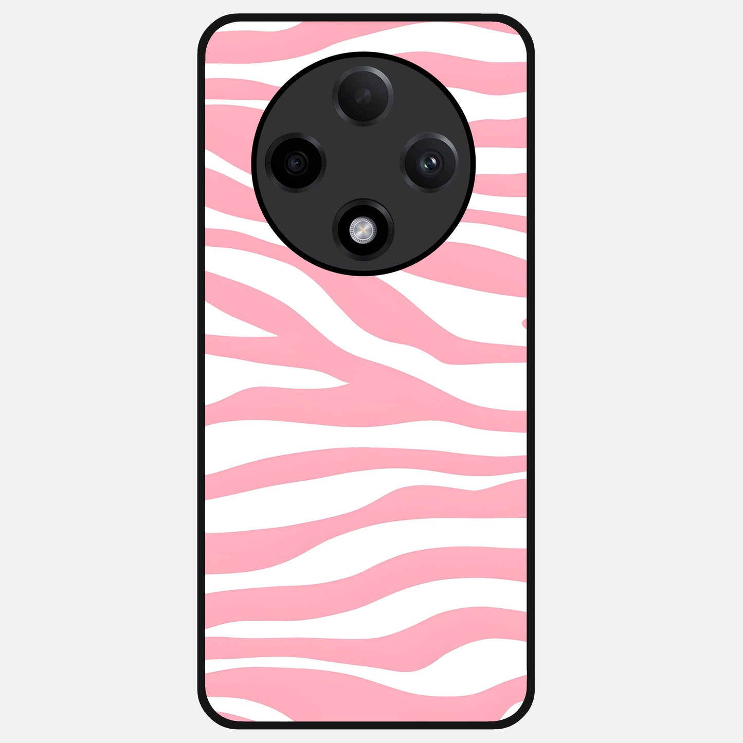 Blush Zebra Flow Glass Case For Oppo F27 Pro Plus back cover – full design glossy printed glass finish