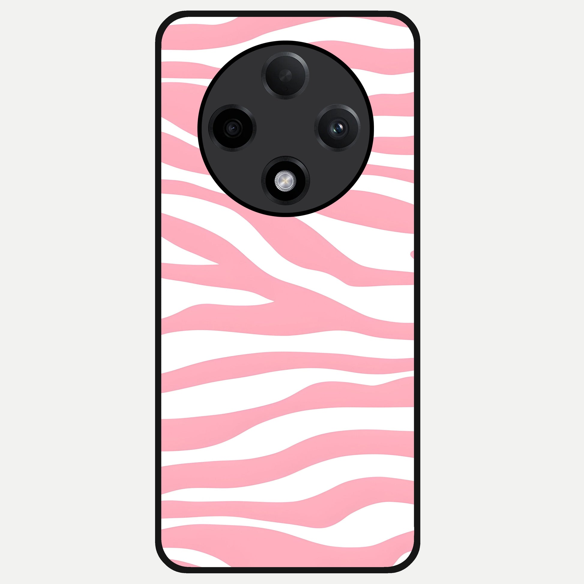  Blush Zebra Flow Glass Case For Oppo F27 Pro Plus back cover – full design glossy printed glass finish