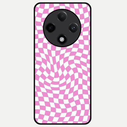  Bubblegum Check Wave Glass Case For Oppo F27 Pro Plus back cover – full design glossy printed glass finish