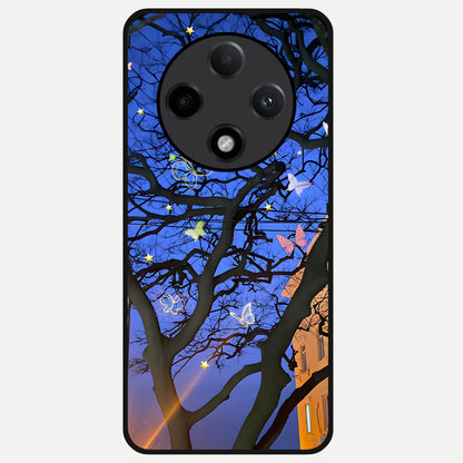  Butterfly Night Magic Glass Case For Oppo F27 Pro Plus back cover – full design glossy printed glass finish