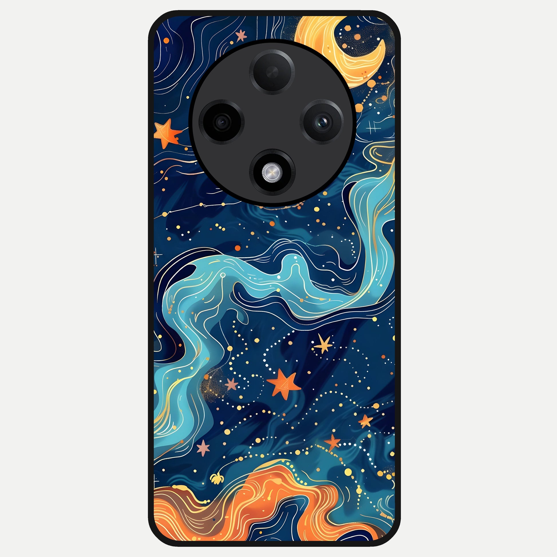  Celestial Dream Flow Glass Case For Oppo F27 Pro Plus back cover – full design glossy printed glass finish