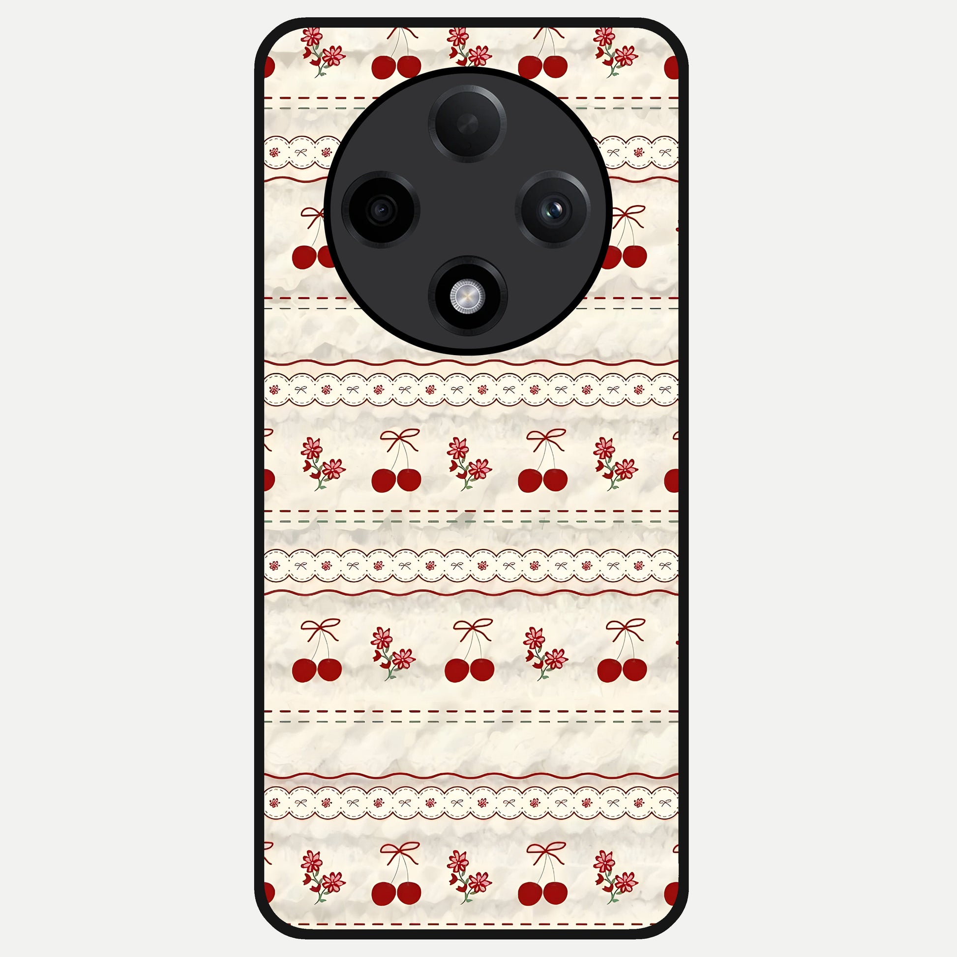  Cherry Bloom Charm Glass Case For Oppo F27 Pro Plus back cover – full design glossy printed glass finish