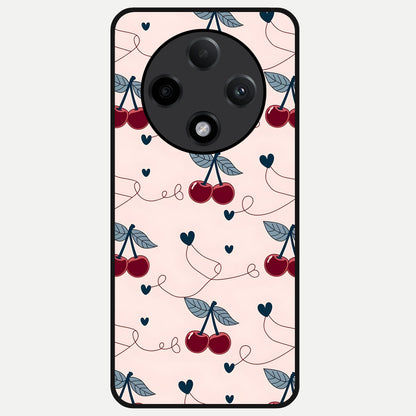  Cherry Heart Line Glass Case For Oppo F27 Pro Plus back cover – full design glossy printed glass finish