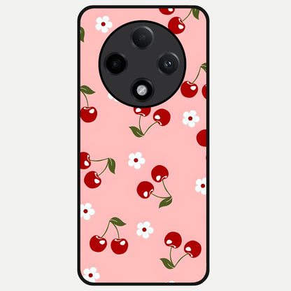  Cherry Love Mood Glass Case For Oppo F27 Pro Plus back cover – full design glossy printed glass finish