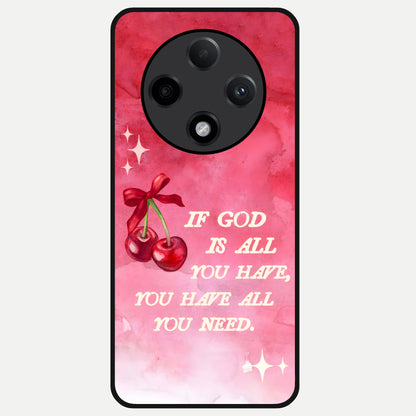  Cherry Quote Glass Case For Oppo F27 Pro Plus back cover – full design glossy printed glass finish