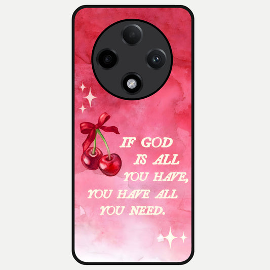  Cherry Quote Glass Case For Oppo F27 Pro Plus back cover – full design glossy printed glass finish