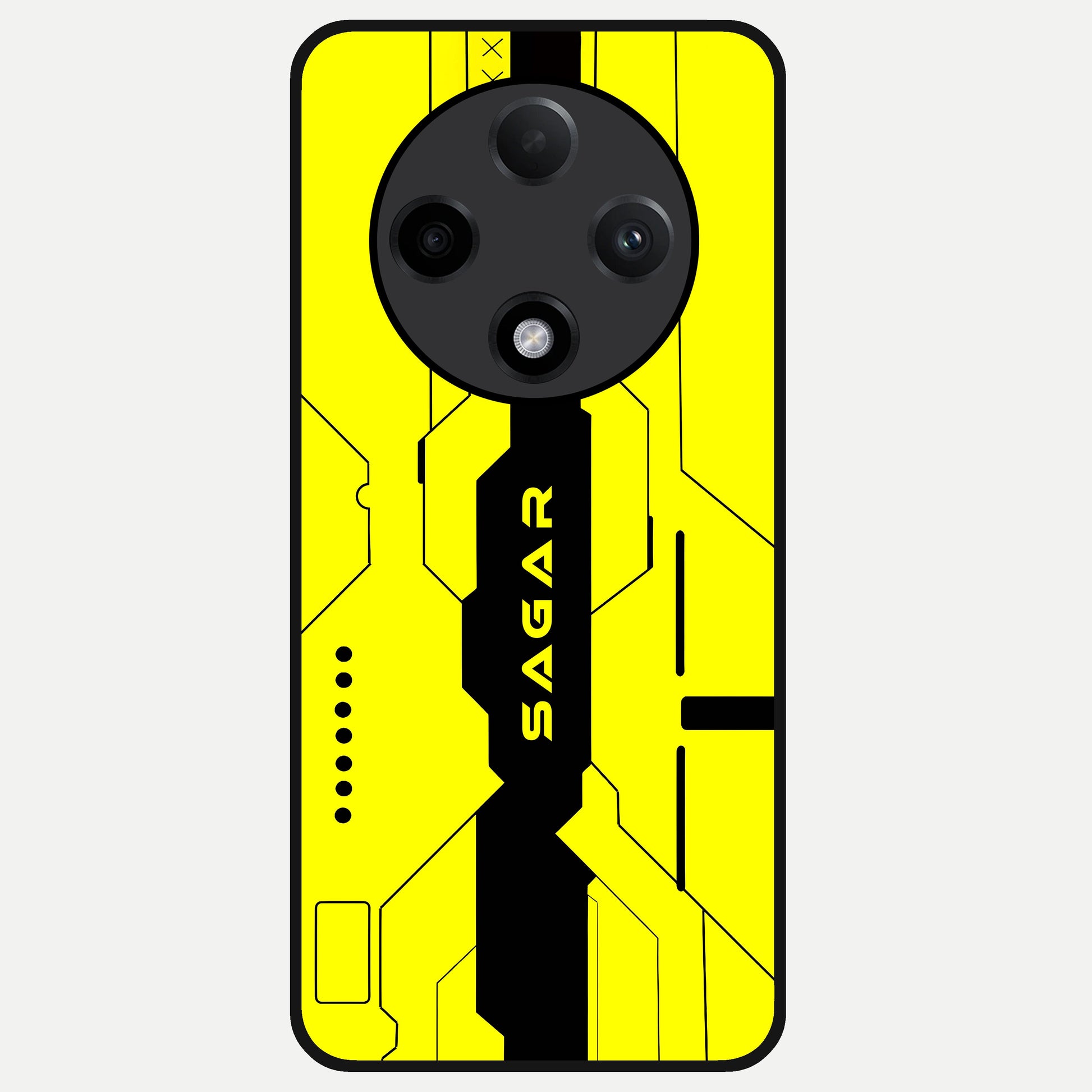  Circuit CYBERPUNK Custom Name Glass Case For Oppo F27 Pro Plus back cover – full design glossy printed glass finish