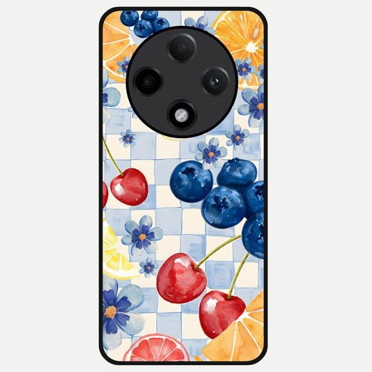  Citrus Bloom Joy Glass Case For Oppo F27 Pro Plus back cover – full design glossy printed glass finish