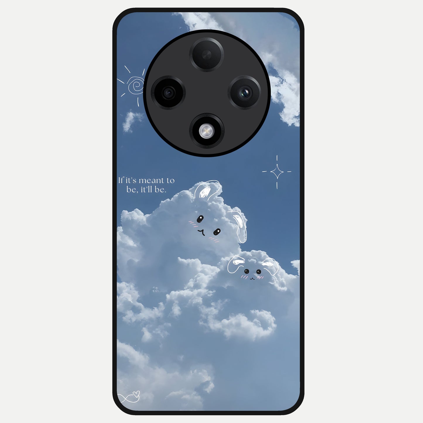  Cloud Bunny Dreams Glass Case For Oppo F27 Pro Plus back cover – full design glossy printed glass finish