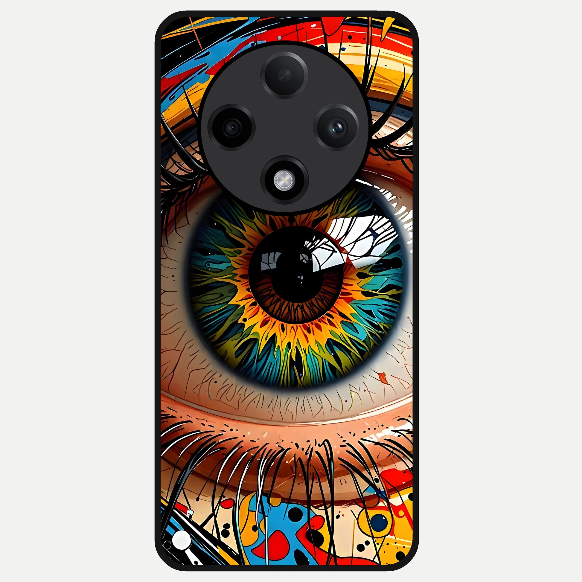  Colorful Eye Glass Case For Oppo F27 Pro Plus back cover – full design glossy printed glass finish