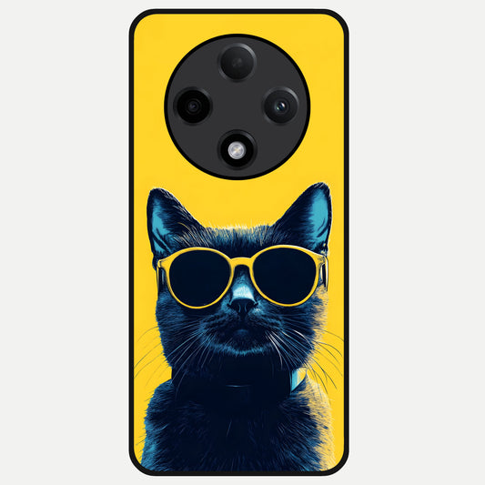  Cool Cat Vibes Glass Case For Oppo F27 Pro Plus back cover – full design glossy printed glass finish