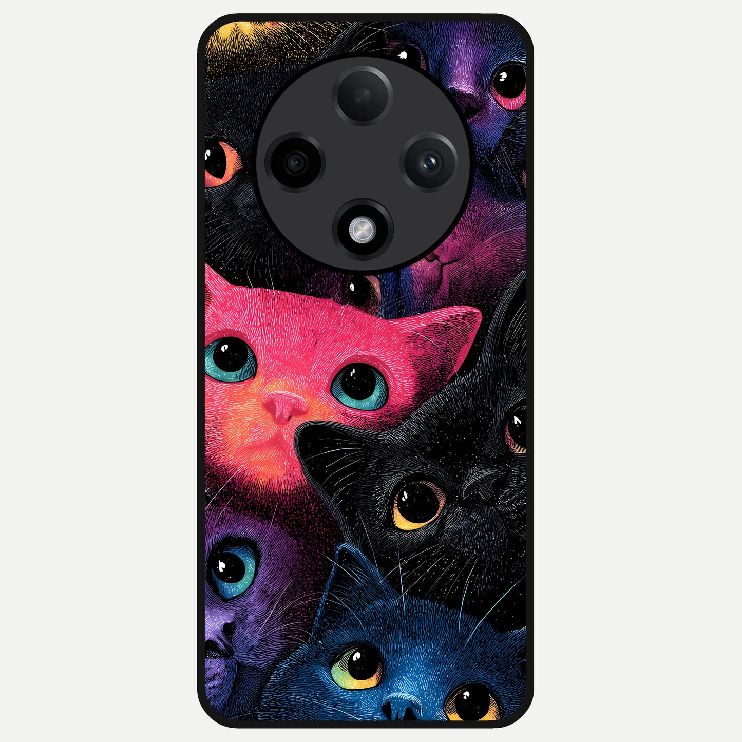  Cosmic Cats Dreams Glass Case For Oppo F27 Pro Plus back cover – full design glossy printed glass finish