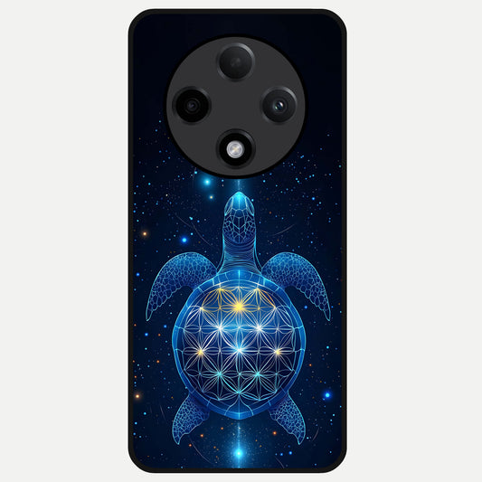  Crimson Blue Turtle Glass Case For Oppo F27 Pro Plus back cover – full design glossy printed glass finish
