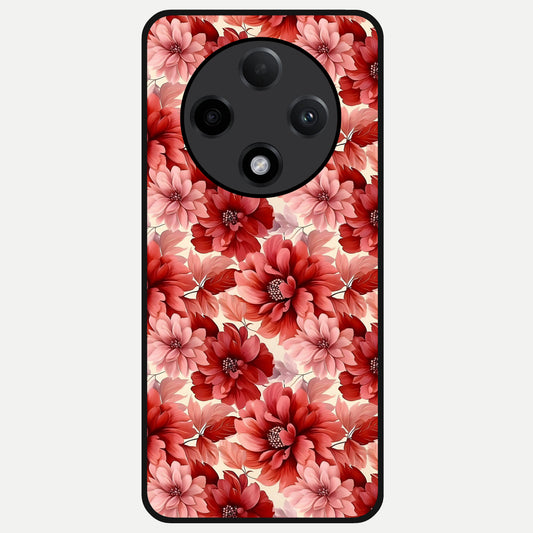  Crimson Love Petals Glass Case For Oppo F27 Pro Plus back cover – full design glossy printed glass finish