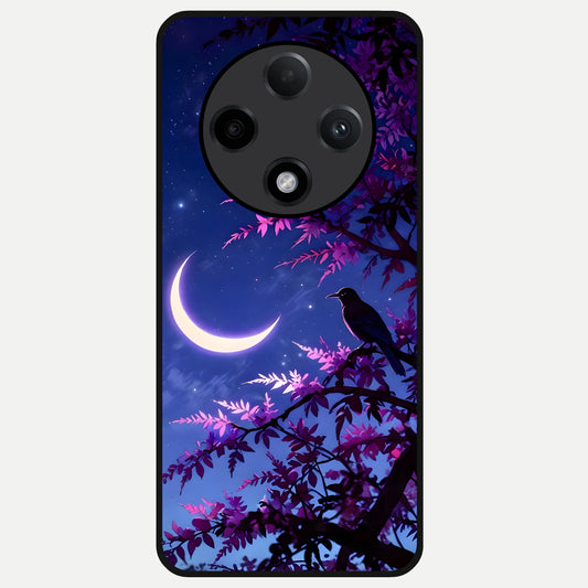 Crow And Moon Scenery Glass Case For Oppo F27 Pro Plus back cover – full design glossy printed glass finish