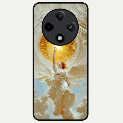  Divine Light Angel Glass Case For Oppo F27 Pro Plus back cover – full design glossy printed glass finish