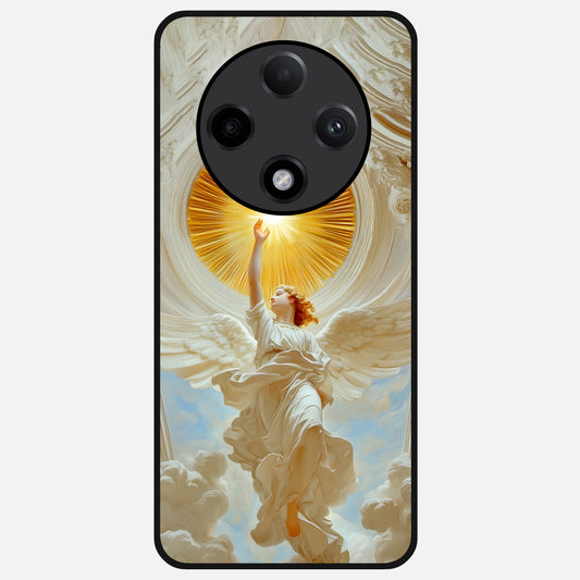  Divine Light Angel Glass Case For Oppo F27 Pro Plus back cover – full design glossy printed glass finish
